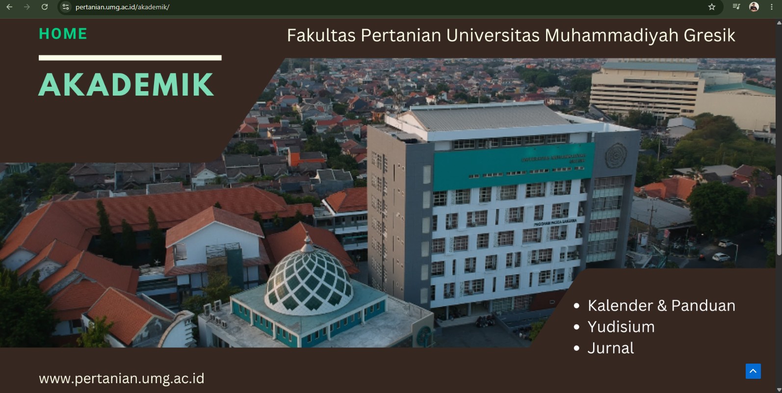Web Portal Informasi Akademik & Publikasi Fakultas Pertanian Universitas Muhammadiyah Gresik (UMG)